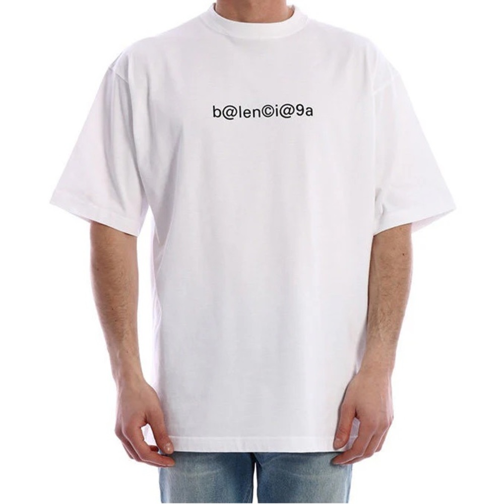 Balenciaga White Logo Short Sleeve Tee